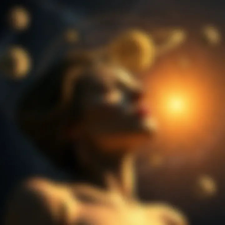 Celestial Influences on Future Paths Celestial bodies representing astrological predictions