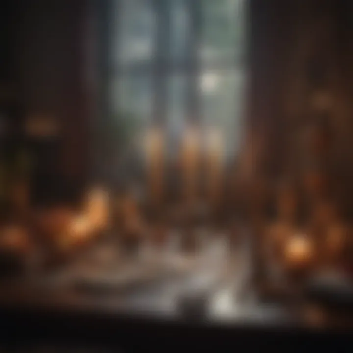 A serene space for tarot reading with candles and crystals enhancing intuition