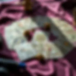 Mystical tarot cards spread on a velvet cloth