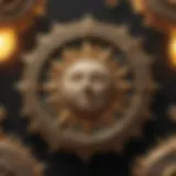 Astrological symbols representing sun, moon, and rising signs