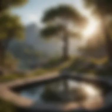 Tranquil Meditation Space A serene landscape representing tranquility in meditation