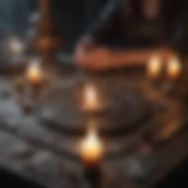 Mystical Tarot Spread A mystical tarot spread with candles and crystals