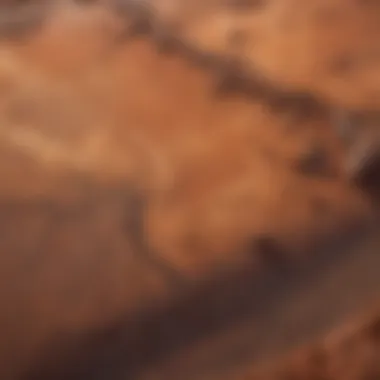 A detailed view of Mars' surface showcasing its unique topographical features.