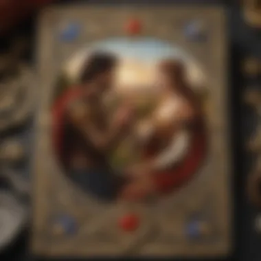 The Lovers: Symbol of Connection and Choices A close-up of a tarot card depicting the Lovers card.