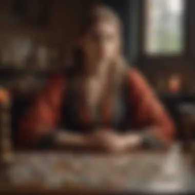 Contemplative Reflection on Tarot Insights A contemplative figure reflecting on the insights gained from a tarot reading