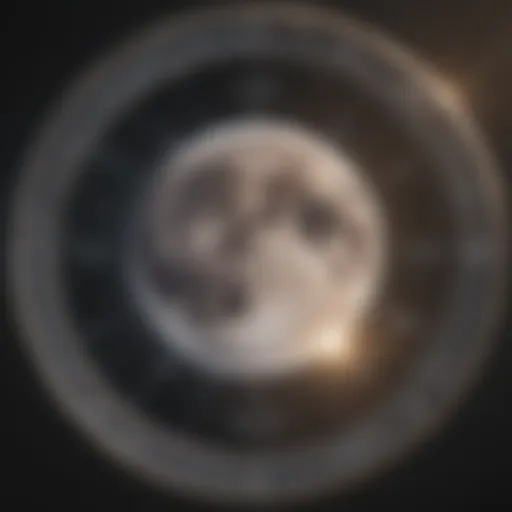 Celestial chart depicting moon and rising signs