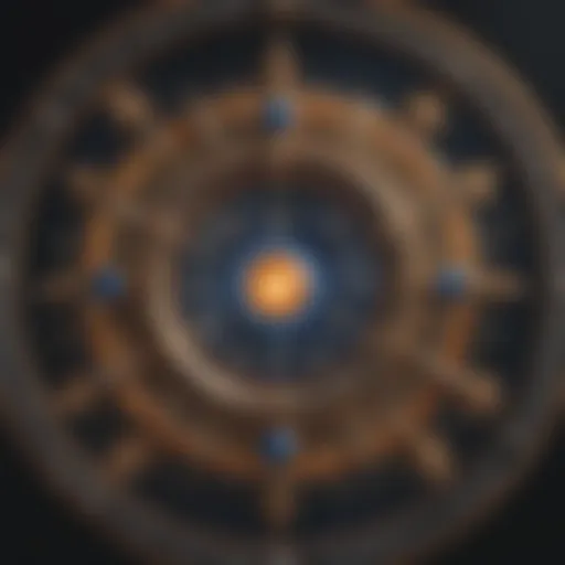Celestial chart depicting astrological signs and their connections.