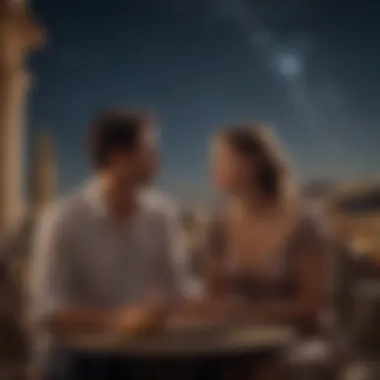 Love Under the Stars A couple sharing a moment under a starlit sky, symbolizing love and astrology.