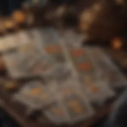 Intricate tarot cards laid out for a reading