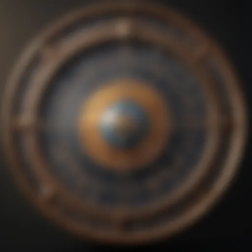 Astrological chart with celestial symbols