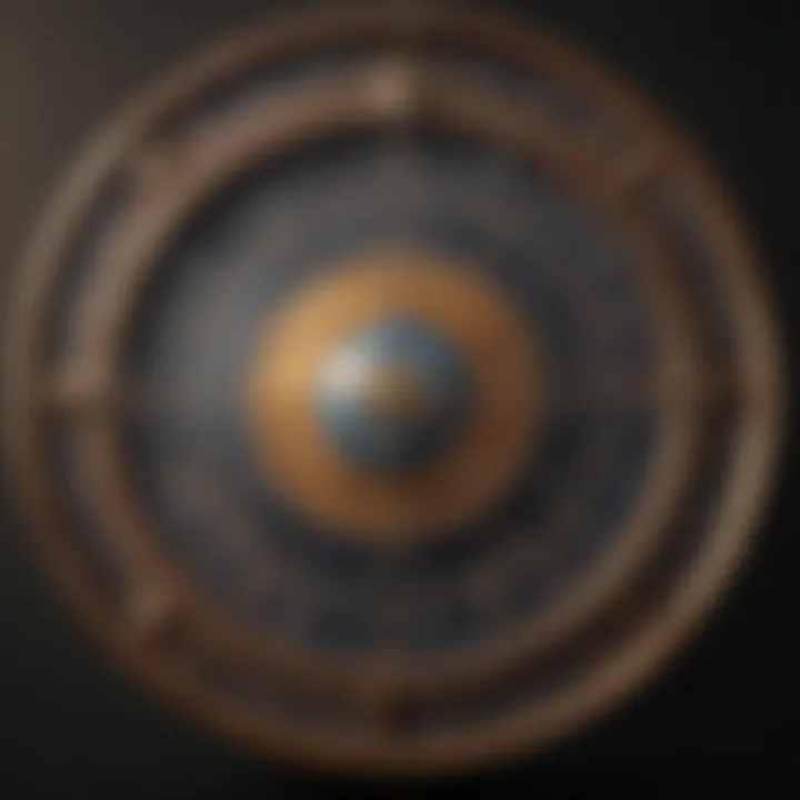 Astrological chart with celestial symbols