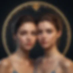 Symbolic representation of Gemini and Cancer zodiac signs