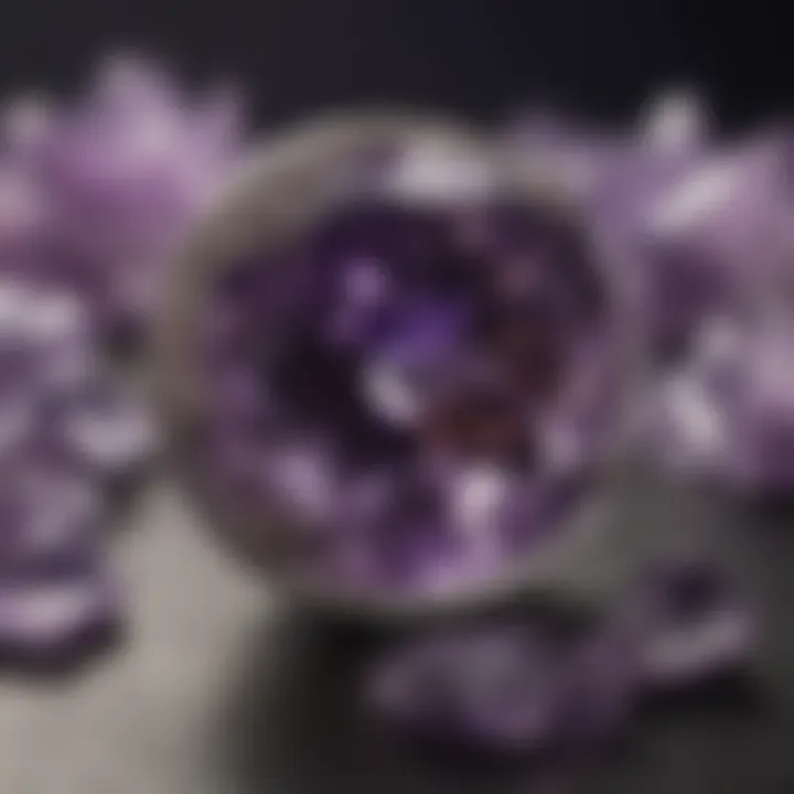 Serene amethyst gemstone symbolizing February