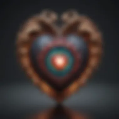 An artistic representation of the heart chakra symbol