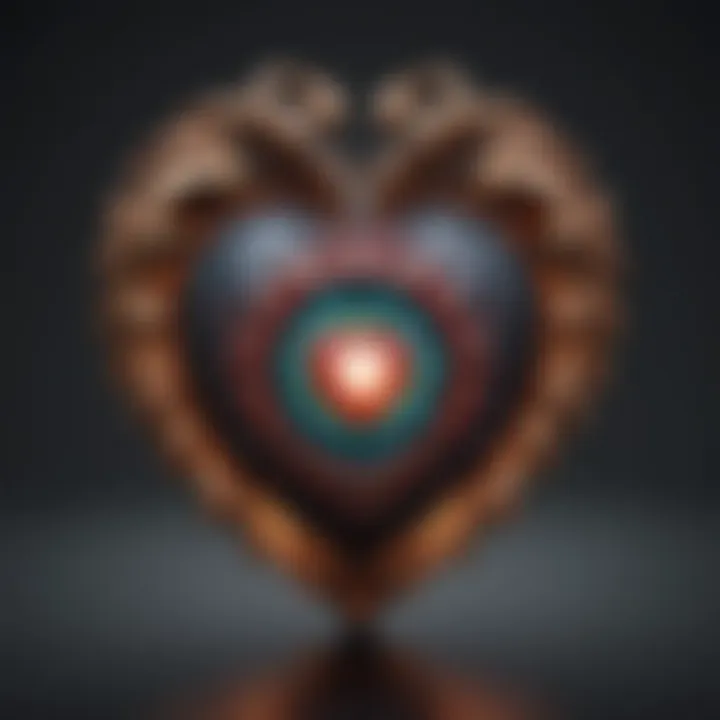 An artistic representation of the heart chakra symbol