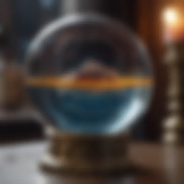 A crystal ball reflecting various colors and energies