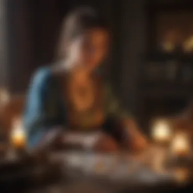 Harnessing Introspection Through Tarot A person engaged in deep reflection during a tarot reading