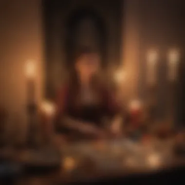 Creating a Tranquil Space for Tarot Reading A serene tarot reading setup with candles and crystals