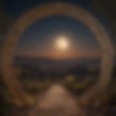 Crescent Moon and Islamic Calendar A serene landscape showcasing the crescent moon, symbolizing the Islamic calendar
