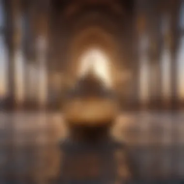 A beautifully illuminated mosque during Eid celebrations