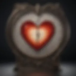 A whimsical heart-shaped display showcasing love meter test results