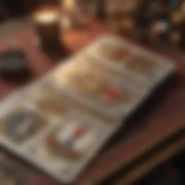 Understanding Tarot Card Meanings A close-up of various tarot cards laid out on a table