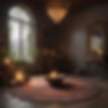 An illustration of a serene meditation space for weekly Tarot rituals.