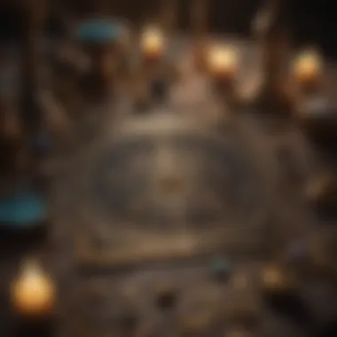 Mystical Tarot and Zodiac Setting A mystical setting with tarot cards and zodiac elements
