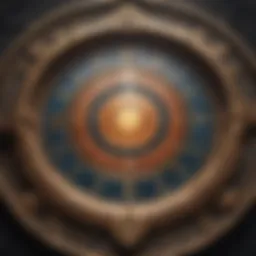 An astrological birth chart with celestial symbols