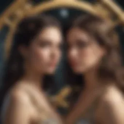 Celestial representation of Gemini and Libra zodiac signs