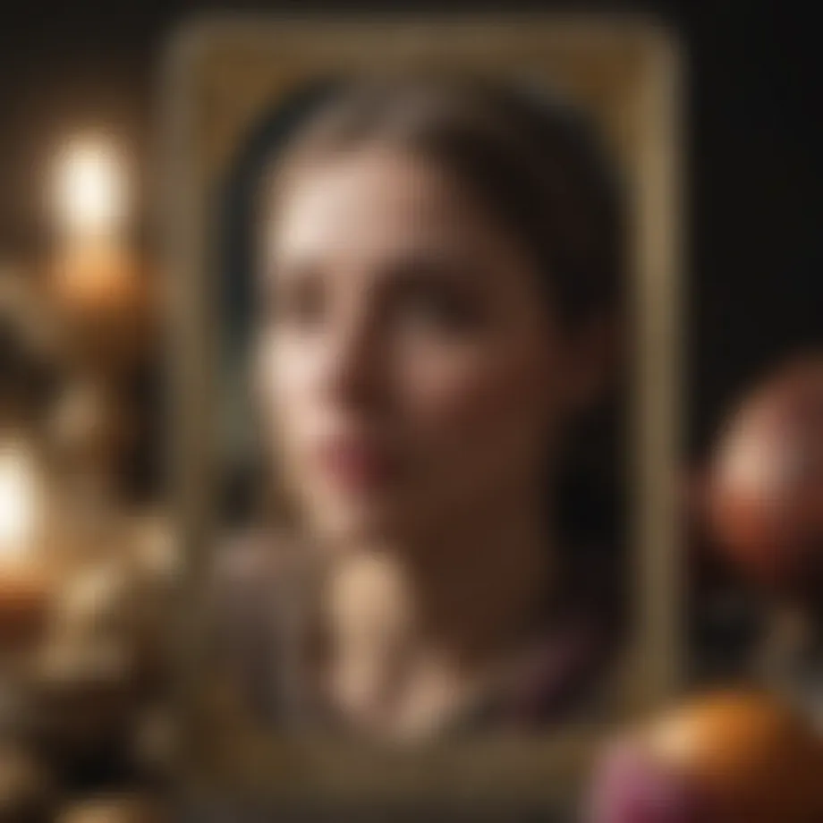 A close-up of the Fool tarot card, symbolizing new beginnings and adventures.