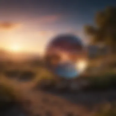 Celestial Connection A serene landscape with celestial elements, representing the connection between the cosmos and personal awareness.