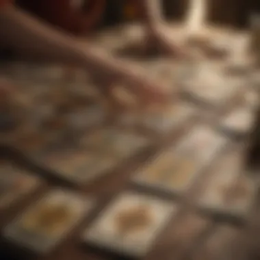 Illustration of various tarot spreads laid out