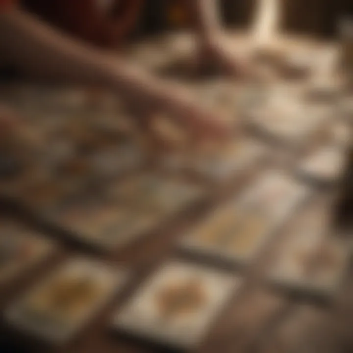 Illustration of various tarot spreads laid out
