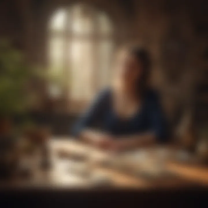 A serene environment depicting a tarot reading session influenced by astrological insights