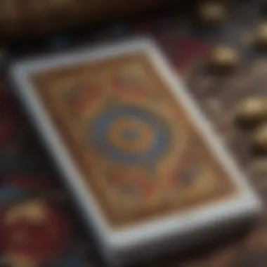 Exploring Card Meanings Close-up of tarot cards with rich colors and intricate designs, illustrating the details.