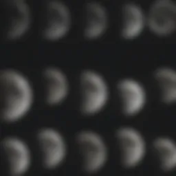 A serene night sky showcasing the various phases of the moon