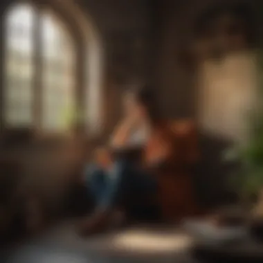 Engagement with Literature: A Leo's Passion A person passionately reading a book in a cozy corner