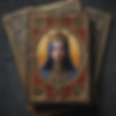 A close-up of third-party tarot cards highlighting unique designs and symbols