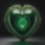 Symbolic representation of the heart chakra with vibrant green energy