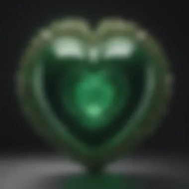 Symbolic representation of the heart chakra with vibrant green energy