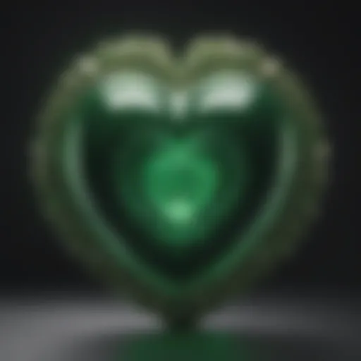 Symbolic representation of the heart chakra with vibrant green energy