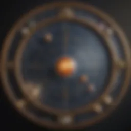 An intricate representation of an astrological chart showcasing planetary positions