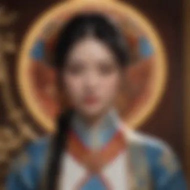 Artistic Representation of Eight Characters Artistic representation of the Eight Characters concept