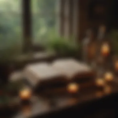 Creating the Ideal Space for Clairvoyant Readings A serene environment with candles and herbs, setting a calming mood.