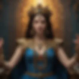 A representation of various deities featured in Goddess Tarot cards, showcasing their unique attributes and symbols.