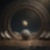 Artistic representation of the Islamic calendar with moon phases.