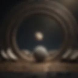Artistic representation of the Islamic calendar with moon phases.