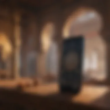 Modern technology tracking Islamic dates through a smartphone application.