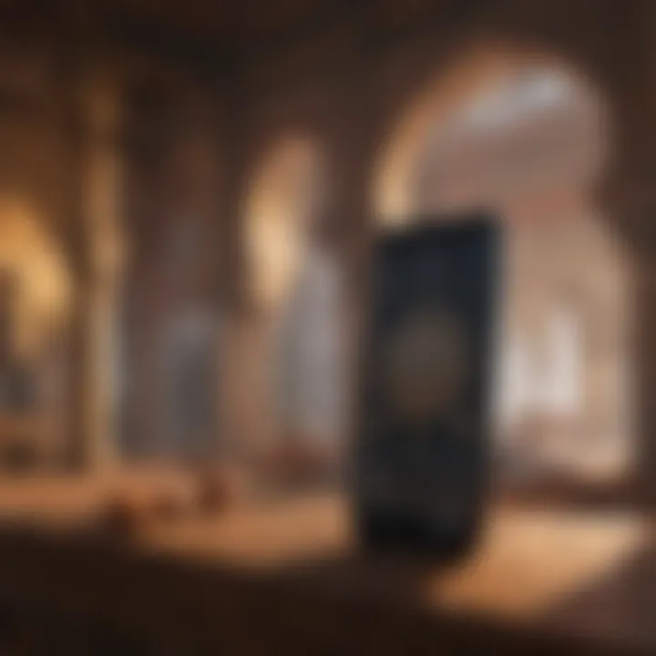 Modern technology tracking Islamic dates through a smartphone application.